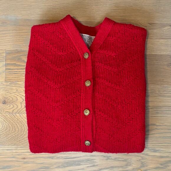 VTG 80s Pendleton Cardigan 100% Virgin Wool Made In USA Red Womens Medium - Picture 7 of 7